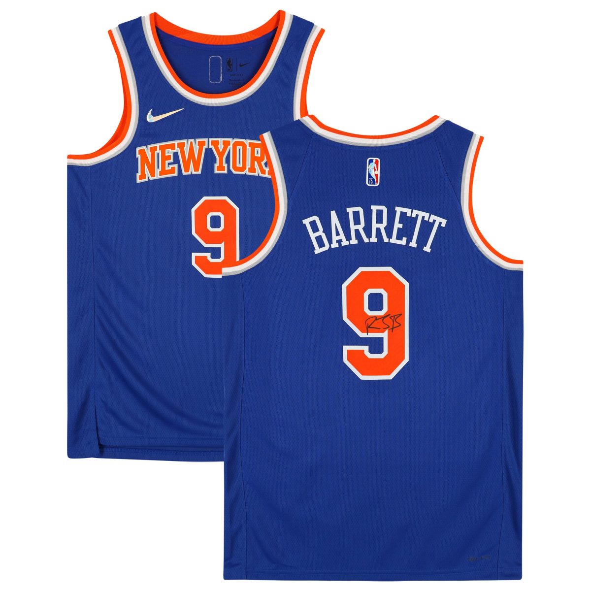 R.J. Barrett Blue New York Knicks Autographed Nike Diamond Swingman Jersey