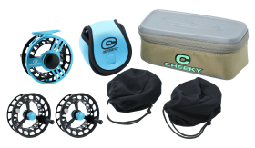 Cheeky Launch Triple Play Fly Reel Package - Blue/Black