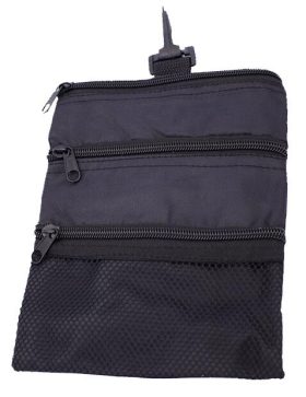 JP Lann Multi-Pocket Zipper Valuables Pouch in Black