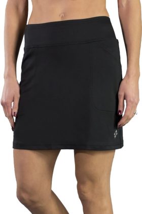 JoFit Women's Mina Golf Skort, Polyester/Jacquard in Black, Size XS