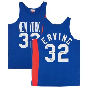 Julius Erving Blue New York Nets Autographed Mitchell & Ness 1973-74 Authentic Jersey with "ABA Champ 74 76" Inscription