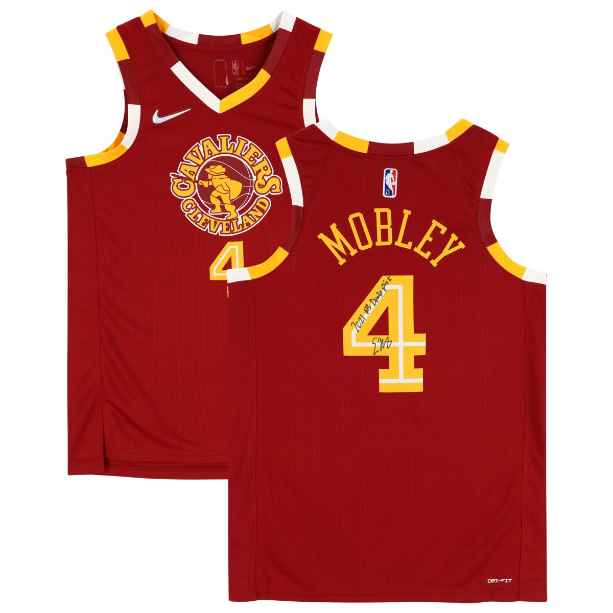 Evan Mobley Cleveland Cavaliers Autographed Nike Red 2021-2022 Mixtape Swingman Jersey with "#3 Draft Pick" Inscription