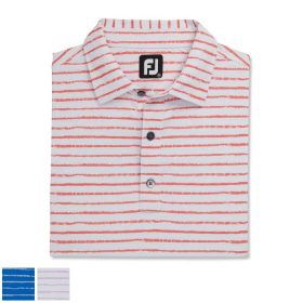 Footjoy Chalk Line Print Stretch Pique Self Collar