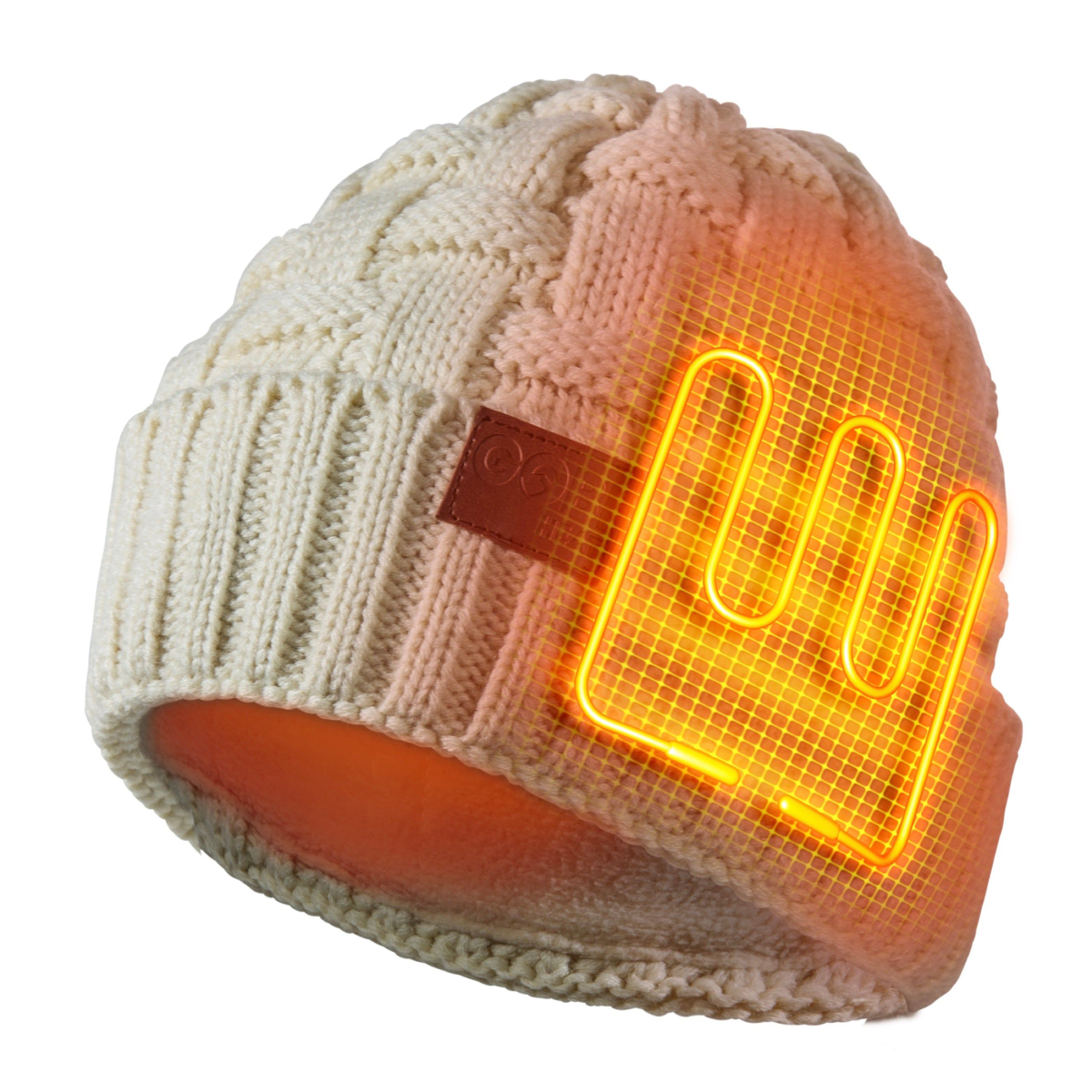 Gobi Heat Crest Heated Beanie for Ladies - Cream