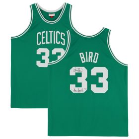 Larry Bird Boston Celtics Autographed Mitchell & Ness Kelly Green 1985-1986 Authentic Jersey with "Larry Legend" Inscription - Limited Edition of 133