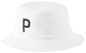 Puma Men's Bucket P Golf Hat, 100% Polyester in White Glow, Size S/M