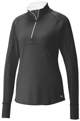 Puma Women's Gamer 1/4 Zip Golf Pullover, Polyester/Elastane in Puma Black, Size XL