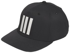 adidas Men's Tour 3 Stripe Golf Hat, 100% Recycled Polyester in Black