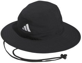 adidas Men's Wide Brim Golf Bucket Hat, 100% Polyester in Black, Size S/M