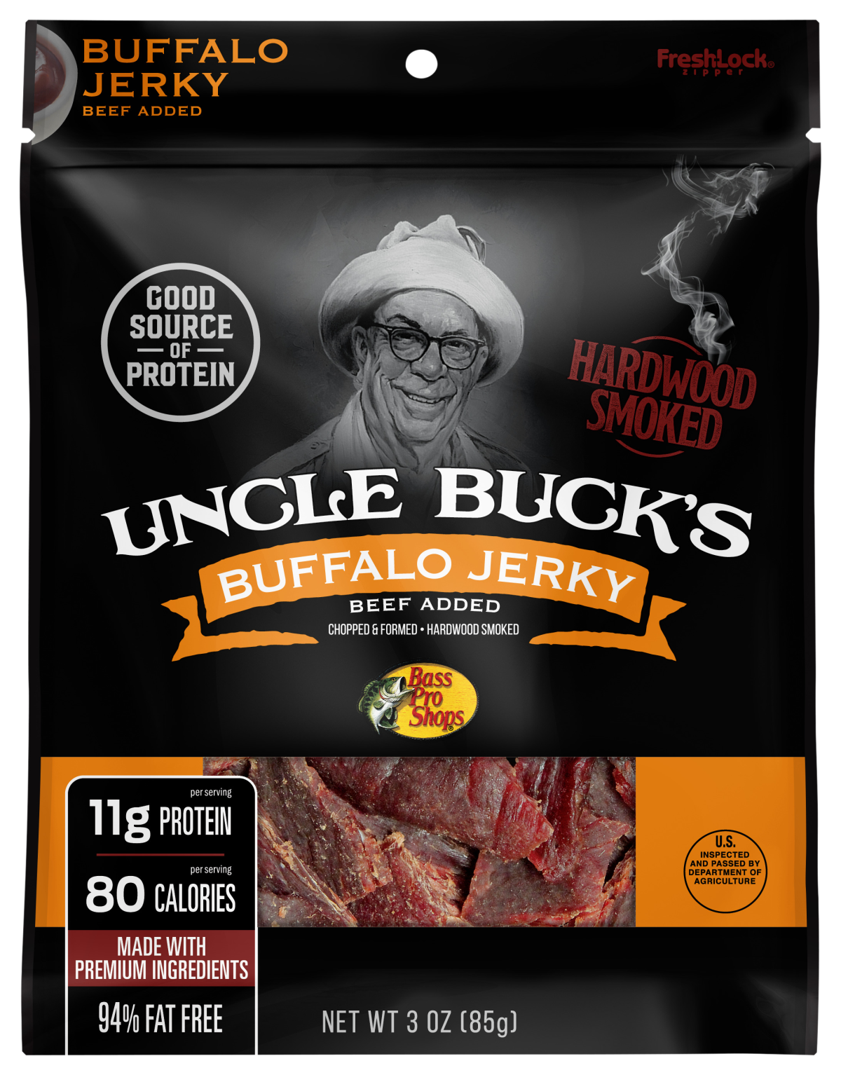 Bass Pro Shops Uncle Buck's Original Buffalo Jerky, Beef Added - 3 oz