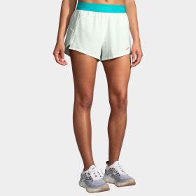 Brooks Chaser 3" Shorts Women's Running Apparel Mint Mix/Nile Blue/Brooks