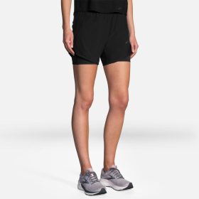 Brooks Chaser 5" 2-in-1 Shorts Women's Running Apparel Black