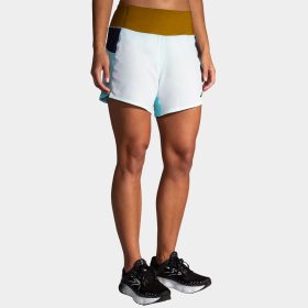 Brooks Chaser 5" Shorts Women's Running Apparel Ice Blue Multi