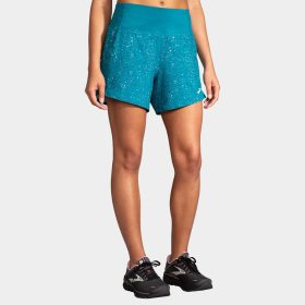 Brooks Chaser 5" Shorts Women's Running Apparel Lagoon Speckle Print/Lagoon