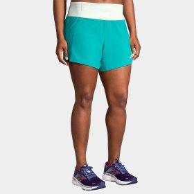 Brooks Chaser 5" Shorts Women's Running Apparel Nile Green/Cool Mint