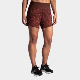 Brooks Chaser 5" Shorts Women's Running Apparel Run Raisin Glitch Print