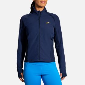 Brooks Fusion Hybrid Jacket Women's Running Apparel Navy/Blue Bolt