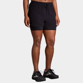 Brooks High Point 3" 2-in- Short Women's Running Apparel Black