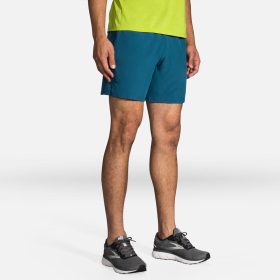 Brooks Sherpa 7" Shorts Men's Running Apparel Alpine/Bright Moss