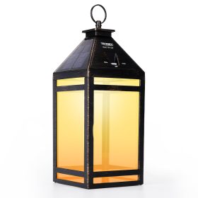 Camping World Techko Solar Portable Hanging Lantern with Clear Panel, Amber or White Light