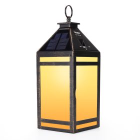 Camping World Techko Solar Portable Hanging Lantern with Frost Panel, Amber or White Light