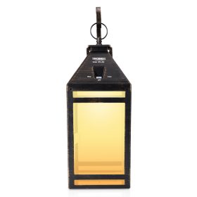 Camping World Techko Solar Portable Hanging Lantern with Hanger, Clear Panel, Amber or White Light