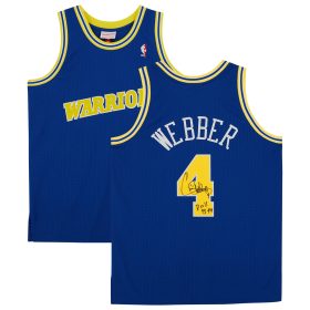 Chris Webber Golden State Warriors Autographed Royal 1993-94 Mitchell & Ness Swingman Jersey with "92-93 ROY" Inscription