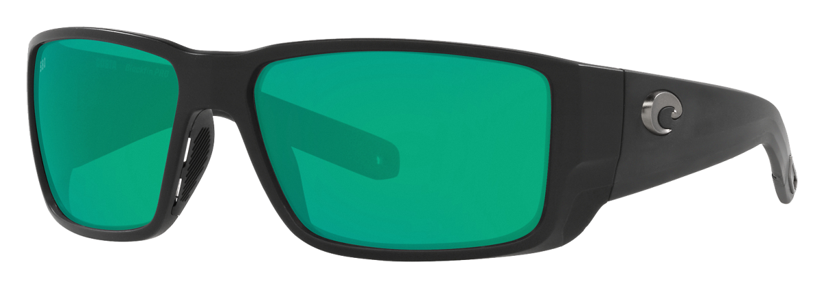 Costa Del Mar Blackfin Pro 580G Glass Polarized Sunglasses - Matte Black/Green Mirror - Large