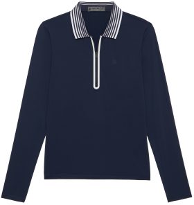 G/FORE Women's Featherweight Silky Tech Nylon Quarter Zip Long Sleeve Golf Polo Shirt, Nylon/Elastane in Twilight, Size XL
