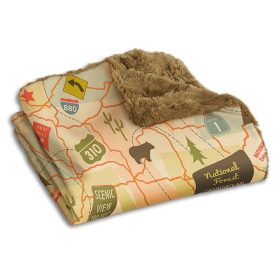 Jr Products The Throw-Travel Map in Brown