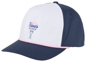 Puma Men's Palmers Place Rope Golf Hat, Polyester/Elastane in Deep Navy/Pale Pink