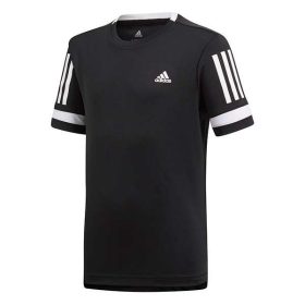 Adidas Boys' Club 3 Stripes Tennis Tee (Black)
