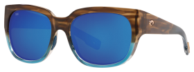 Costa Del Mar Waterwoman 580G Glass Polarized Sunglasses for Ladies - Shiny Wahoo/Blue Mirror - Medium