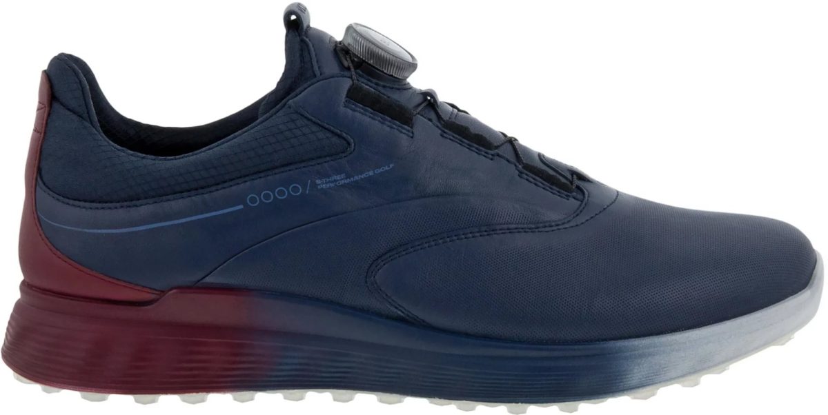 Ecco Men's S-Three Boa Golf Shoes 2023 in Marine/Morillo/Marine, Size 41 (US 7-7.5)