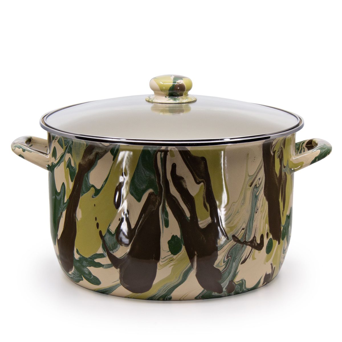 Golden Rabbit Camouflage Enamelware 18-Quart Stock Pot