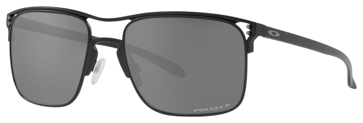 Oakley Holbrook TI OO6048 Prizm Grey Polarized Sunglasses - Satin Black/Prizm Black - Large