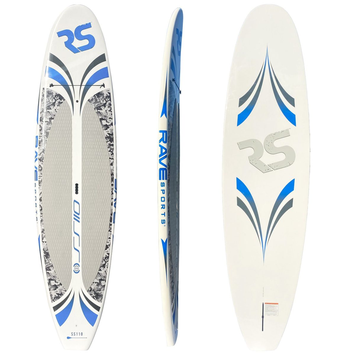RAVE Sports Shoreline Digital Series SS110 SUP Stand-Up Paddleboard - Camo Blue