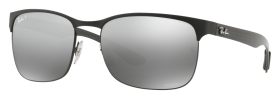 Ray-Ban RB8319CH Chromance Gradient Mirror Polarized Sunglasses - Matte Black/Silver Gradient Chromance Mirror - X-Large