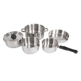 Stansport Heavy-Duty Stainless Steel Clad Cook Set
