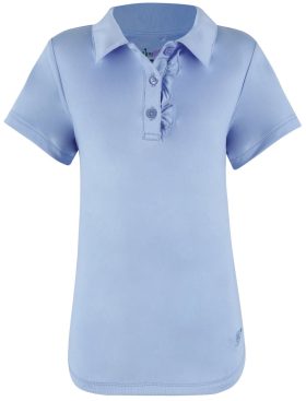 Turtles & Tees Junior Girls Signature Cap Sleeve Golf Polo Shirt in Periwinkle, Size L