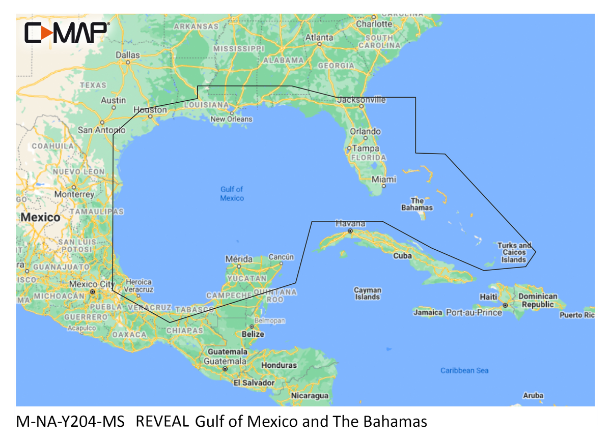 C-MAP Reveal SD Card Map Chart - Gulf of Mexico to Bahamas