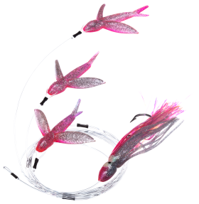 Carolina Lures Mr. Mahi Mini Yummee Flying Fish High Speed Daisy Chain - Pink