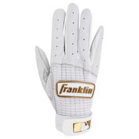 Franklin Pro Classic Adult Baseball Batting Gloves in White/Gold Size XX-Large