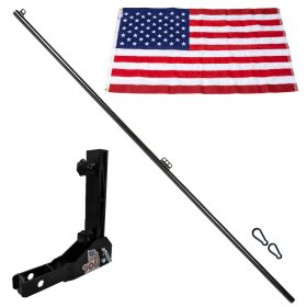 Glory Pole Co Glory Pole Tiltable 2" Hitch Flagpole Short Mount in Black Made in USA