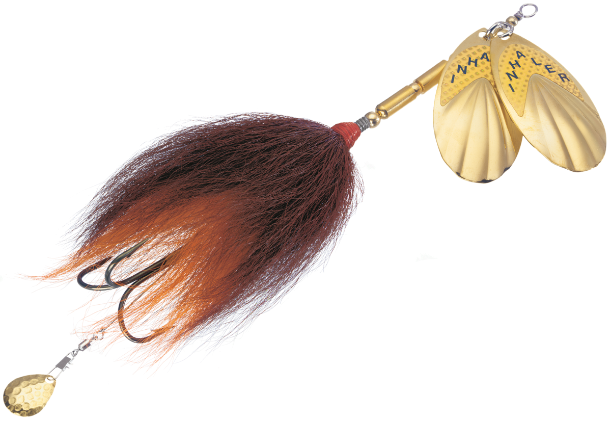 Inhaler Twin-Blade Musky Spinner - Brass/Brown-Yellow