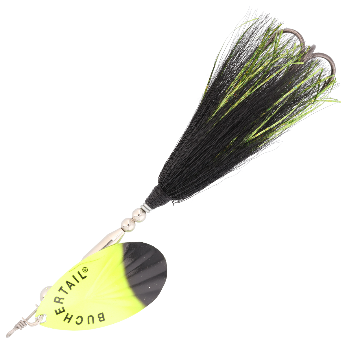 Joe Bucher Outdoors Tin-Buck Buchertail Spinner - 7-1/2" - Chartreuse Black Flame