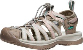 KEEN Whisper Sandals for Ladies - Taupe/Coral - 8.5M