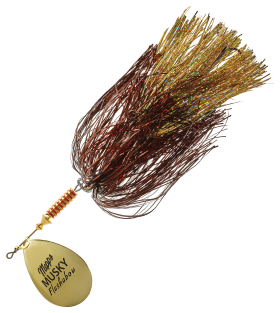 Mepps Musky Flashabou Spinner - Gold/Brown-Gold - 1-1/4 oz.