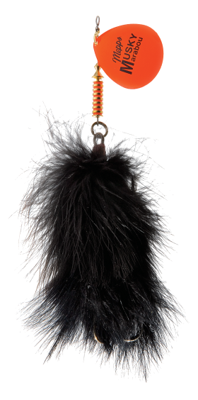 Mepps Musky Marabou Inline Spinnerbait - Hot Orange/Black