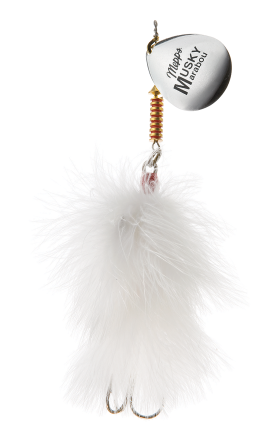 Mepps Musky Marabou Inline Spinnerbait - Silver/White